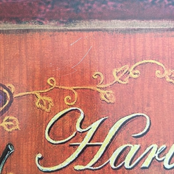 VINTAGE Metal tin Barnyard design Wall decor Local Harvest Fall - Picture 3 of 3